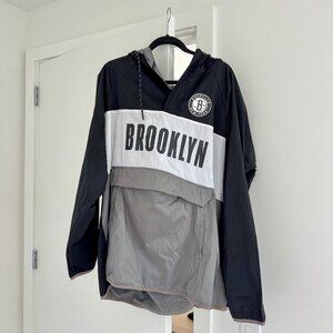 Brooklyn Nets Half Zip Windbreaker